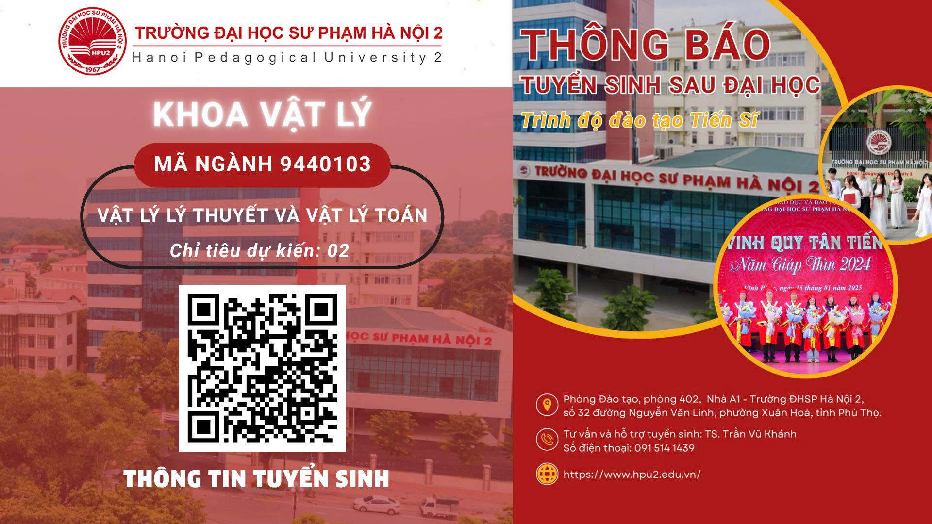 Thông báo tuyển sinh sau đại học - trình độ tiến sĩ